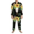 thumbnail image 3 of Naloa Men’s Pajamas Set - Long Sleeve Button Down Sleep Shirt and Pajama Bottoms Sleepwear Set-Small, 3 of 7