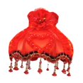 thumbnail image 2 of Pantalla de lámpara con flecos y encaje de cuentas para restaurante, sala de estar, hogar y oficina. Rojo, 2 of 6