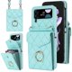thumbnail image 1 of Funda tipo billetera para teléfono Samsung Galaxy Z Flip 5 con anillo y correa cruzada ajustable, ranuras para tarjetas, 1 of 4