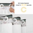 thumbnail image 2 of No Hook Shower Curtains with Snap-in Liner Set, Grey Stripes Abstract Waterproof Hotel Style Bathroom Shower Curtain, Geometric Spring Flowers Country Breathable Mesh Top Bath Curtains 60''x72'', 2 of 9