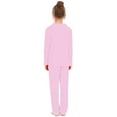 thumbnail image 3 of RUTAYY Children Girls Pajamas Set Long Sleeve & Pants Button Up Collar Loose Fit Homewear Holiday & Beach Homewear, Light Pink, 7-8 Years, 3 of 4