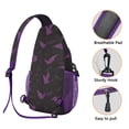 thumbnail image 3 of Sling Backpack,Halloween Bat Camouflage Pattern Sling Bag with Water Bottle Holder,Waterproof Sling Bag for Men/Women with Headphone Jack for Hiking,Travel, 3 of 6