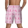 thumbnail image 4 of Uemuo Breast Cancer Awareness 1 Pattern Mens Swim Trunks Quick Dry Board Shorts with Mesh Lining, Stretch Beach Shorts Quick Dry No-Chafing Board Shorts-XX-Large, 4 of 9