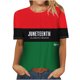 thumbnail image 1 of Juneteenth Fashion - Camiseta informal para mujer, cuello redondo, manga corta, blusa Fridja  hjk6168, 1 of 5