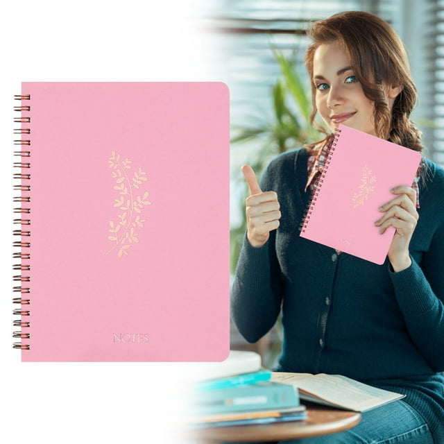 Aesthetic Flower Cute Spiral Notebook 8x6 College Ruled Lined Pages Journal with Large Pockets Perfect School Work Supplies to Stay Organized for Office & Study(F)