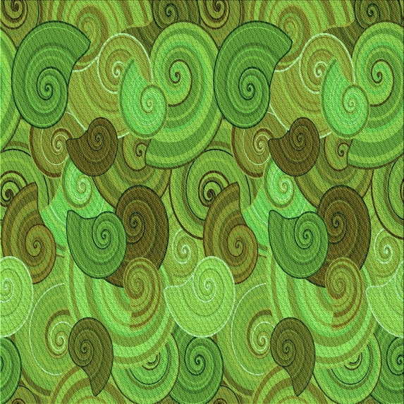 Ahgly Company Machine Washable Indoor Square Transitional Green Area Rugs, 5' Square