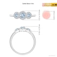 thumbnail image 3 of ANGARA Natural Round Aquamarine Three Stone Halo Ring with Diamonds in 14K White Gold for Women (Size-4mm) | March Birthstone, Birthday, Anniversary, Jewelry Gift for Women | Natural Aquamarine Ring, 3 of 7
