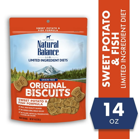 Natural Balance Limited Ingredient Treats Sweet Potato & Fish Formula Dog Treats, 14 Ounces, Grain Free