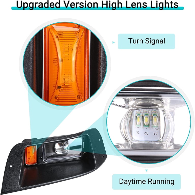 EZGO TXT 1996-2013 LED Light Kit – 48V Street Legal Kit With Headlights, Taillights, Turn Signals & Horn