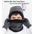 thumbnail image 3 of Sinhoon Kids Winter Beanie Hat Scarf Touchscreen Gloves Set for Boys GirlsWarm Skull Cap Fleece Lined Knitted Hat 4-15 Years, 3 of 6