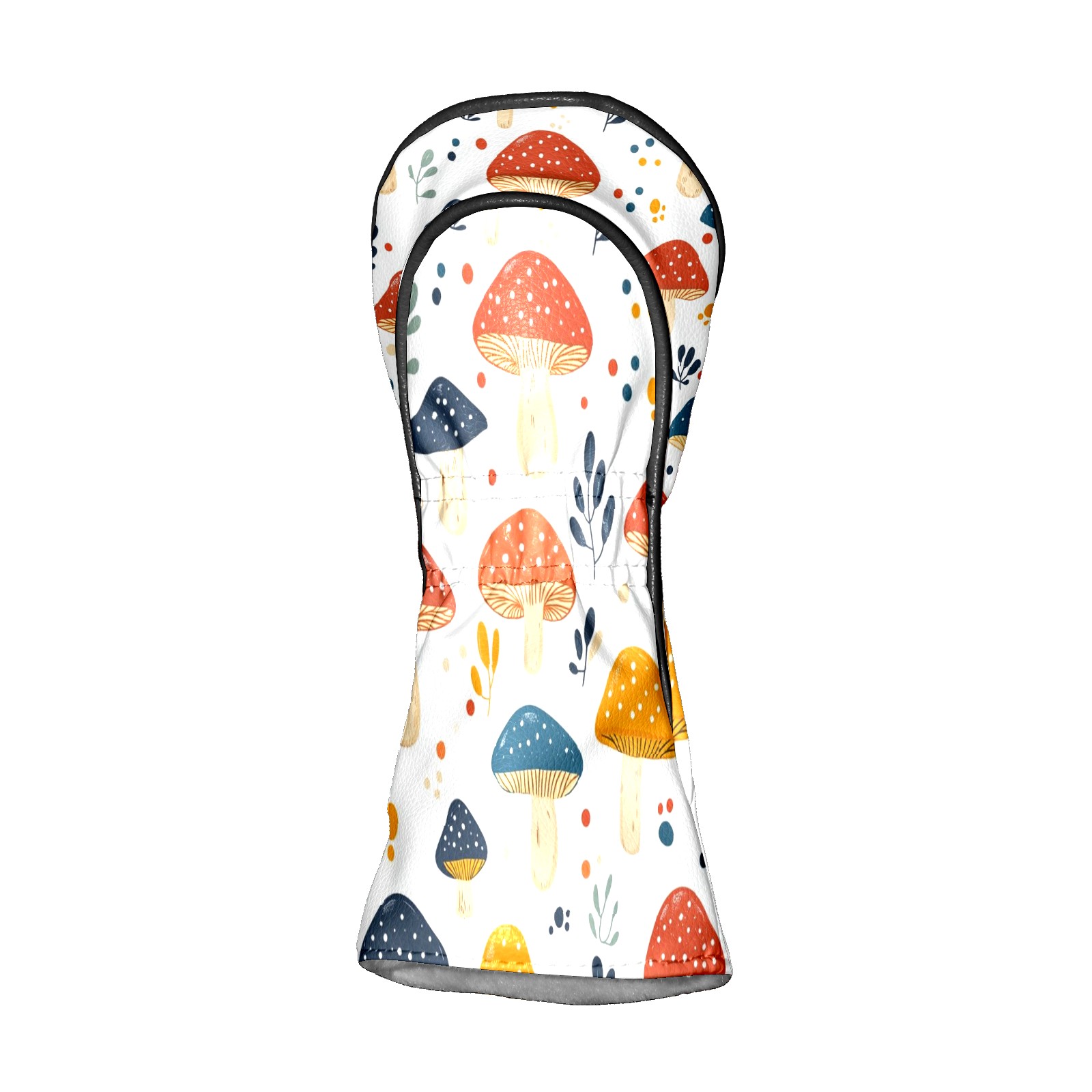 Golf Club Covers PU Leather Waterproof Head Covers for Fairway Woods Hybrids Colorful Mushrooms Unisex Fits Most Brands