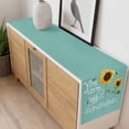 thumbnail image 4 of Sunflowers Table Runner - 70 Inch Long, Kitchen Dining Table Runner Dresser Scarves, Modern Bee You Are My Sunshine Teal Green Farmhouse Decor for Coffee Tables Wedding Party Banquet, 4 of 8