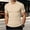 Khaki, variant on KLHDSF Collared Muscle Polo Shirts for Men Slim Fit V Neck Short Sleeve Ribbed Knit, Stretch, Textured, Athletic, Dress Shirt, Lightweight, Fitted Tee Black L