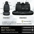 thumbnail image 5 of Coverado Black Car Seat Covers Full Set, Faux Leather Front and Back Seat Protectors, Universal Interior Cushions Fit Most Cars, Sedans, SUVs and Trucks, 5 of 11