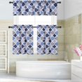 thumbnail image 7 of Yesfashion Tier Curtains, Geometric Pattern Short Bathroom Window Curtain, Cotton Blend Trellis Design Half Window Curtains, Set of 2, 7 of 7