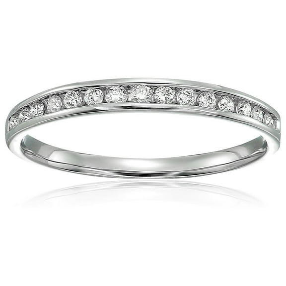 Vir Jewels 1/5 CTTW Classic Diamond Wedding Band in 10K White Gold Channel Set Size 7 Female Adult
