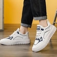 thumbnail image 2 of NOKIO Men's Fashion Sneakers Comfortable Breathable Casual Shoes 𝖫a𝖼e Up Platform Walking Shoes Outdoor Round Toe Sport Shoes Soft Sole Running Shoes for Back to College, 2 of 5