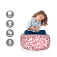 thumbnail image 2 of Fruit Storage Toy Bag Chair, Repetitive Pop Abstract Pears and Apples Illustration, Stuffed Animal Organizer Washable Bag, Large Size, Pale Pink Dark Salmon, by Ambesonne, 2 of 3