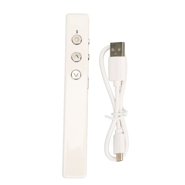 Presentador con clic de 2,402 GHz a 2,483 GHz, ergonómico, inalámbrico, con conexión y reproducción, puntero láser remoto para presentaciones, color blanco