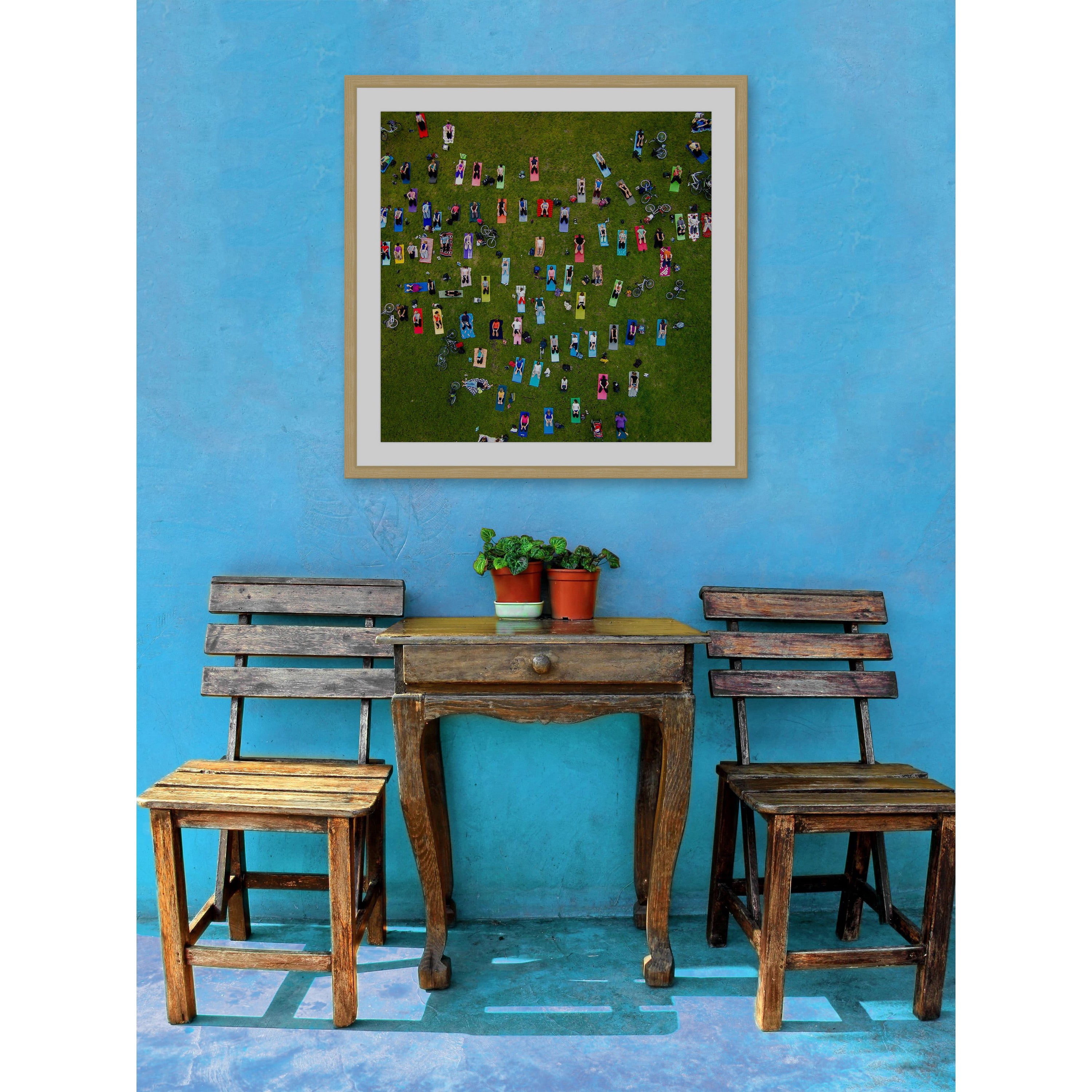 Marmont Hill "People On Towels" By Karolis Janulis Framed Painting Art Print, 24.0" x 1.5"