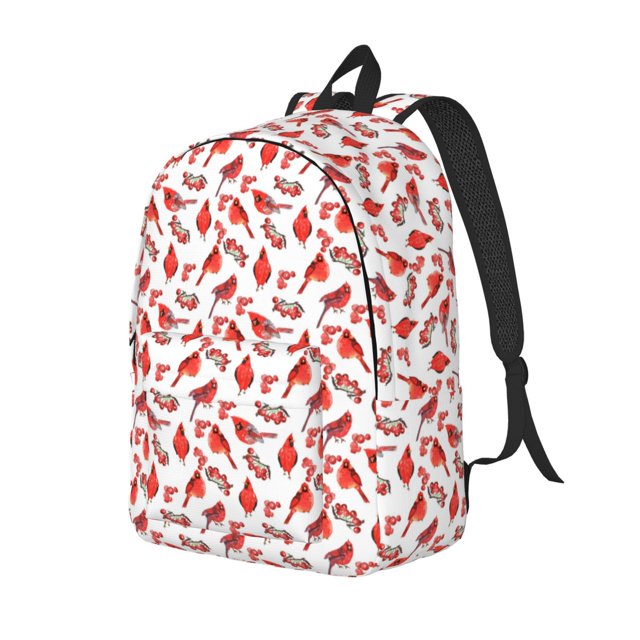 Fotbe Red Birds Mochila de Lona con Estampado, Mochila Duradera, Mochila Versátil de Alta Calidad, Mochila Compacta Vintage-Small
