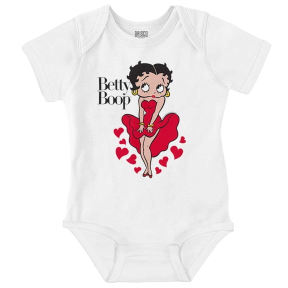 Vintage Betty Boop Cartoon Hearts Bodysuit Jumper Girls Infant Baby Brisco Brands NB
