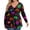 11# Yellow, variant on Fall Halloween Plus Size V Neck Wrap Flowy Graphic Long Sleeve Blouse Tops Dark Purple L