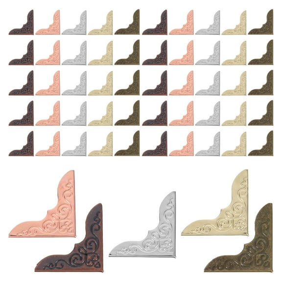OFFIGAM 100pcs Antique Copper Photo Frame Corners for Scrapbooks, Albums, Edge Reinforcement, Office and Craft Use