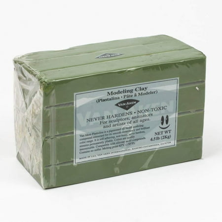 Modeling Clay 4.5Lb Gray-Green, Pigmented oil based modelingWalmartpound By Van (Best Oil Based Clay For Sculpting)