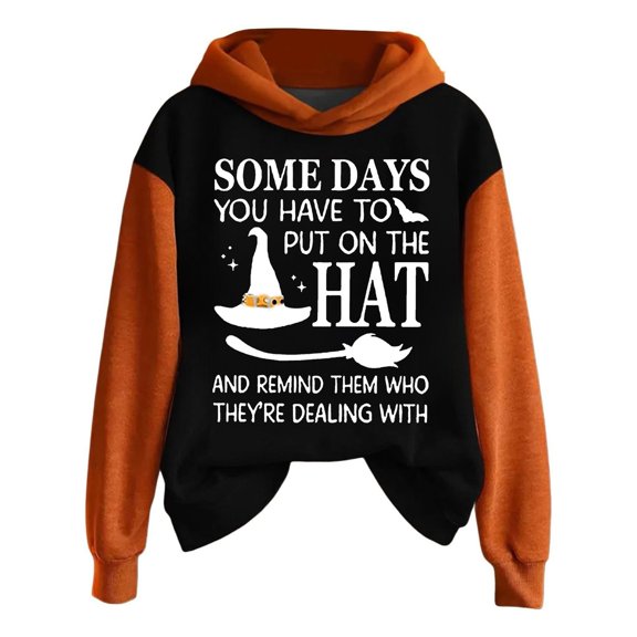 LRen Toddler Girls Halloween Hoodie Halloween Graphic Pullover Hooded Sweatshirt Oversized Cozy Casual Long Sleeve Fall Winter Back to school, Halloween, Christmas Hoodie Blouse
