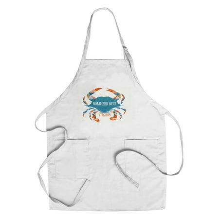Northern Neck, Virginia - Blue Crab - Watercolor - Lantern Press Artwork (Cotton/Polyester Chef's
