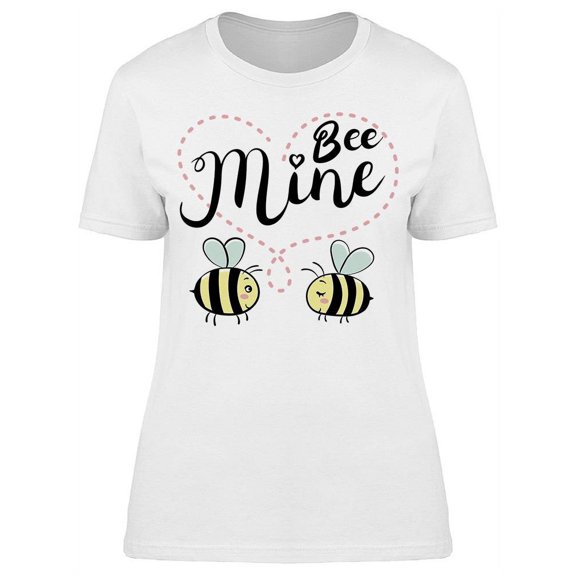 Text: Bee Mine Inside Heart  T-Shirt Women -Image by Shutterstock, Female x-Large