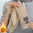 thumbnail image 2 of Guantes de mujer de invierno de terciopelo cálidos y bonitos para estudiantes, para conducir, para pantallas táctiles, para esquiar y montar a caballo, 2 of 5