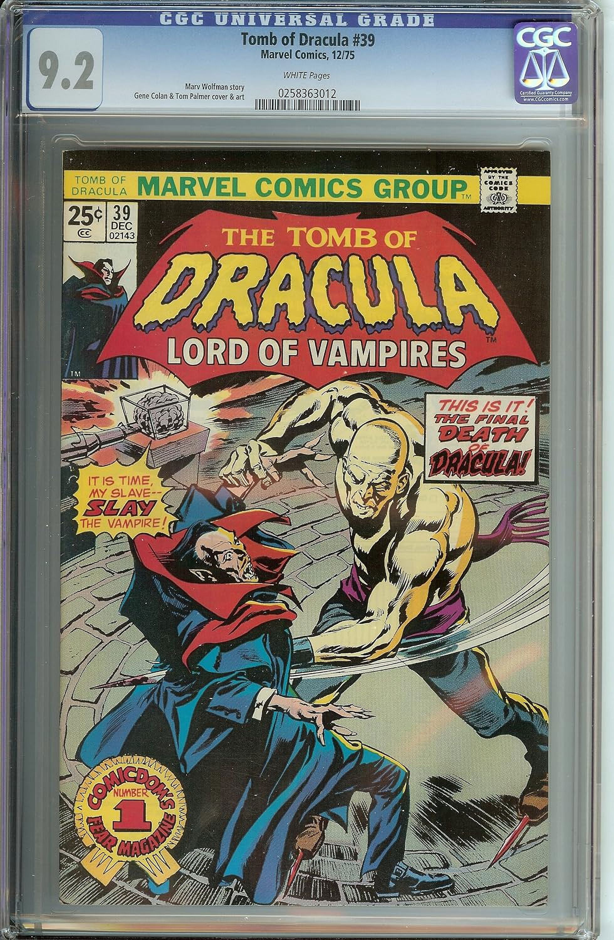 CGC 9.2 NM Tomb Of Dracula #39