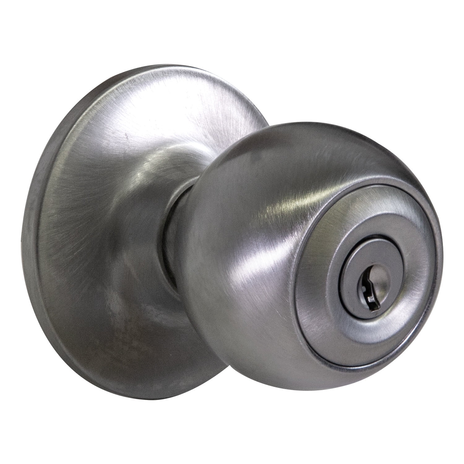 Design House Ball Keyed Entry Door Knob, Satin Chrome