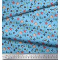 thumbnail image 2 of Soimoi Cotton Cambric Fabric Anchor Hook,Shell & Starfish Ocean Printed Craft Fabric by The Yard 56 Inch Wide, 2 of 3