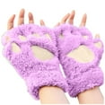 thumbnail image 3 of UJNDER Women Shirts cats Gloves Half Finger Bears Fingerless Gloves Cute Womens Thick Gloves Cartoon Purple, 3 of 9