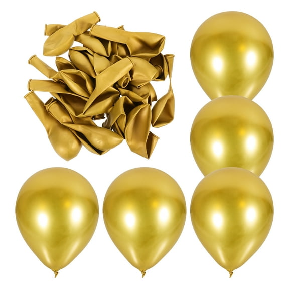 50 Pcs Metal Balloon Golden Balloons Birthday Ballons Wedding Simple Emulsion