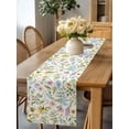 thumbnail image 4 of Burlap Table Runner 70 Inches Long, Watercolor Spring Flower Leaves Non-Slip Kitchen Table Runners for Dining Room Everyday Use Party Table Decorations Rustic Herb Plant on White, 4 of 9
