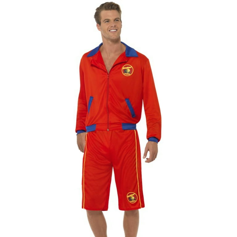 Baywatch Beach Lifeguard Costume Adult Red Yellow Baywatch Beach Lifeguard Costume Adult Red Yellow