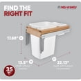 thumbnail image 3 of Rev-A-Shelf Top Mount Single Pullout Under Cabinet Trash Can, 35 Qt, 4WCTM-12DM1-343-FL, 3 of 9