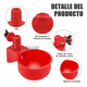 thumbnail image 2 of 13pzs Bebedero Para Aves,pollos,gallo,automático Con Taladro ROJO, 2 of 5