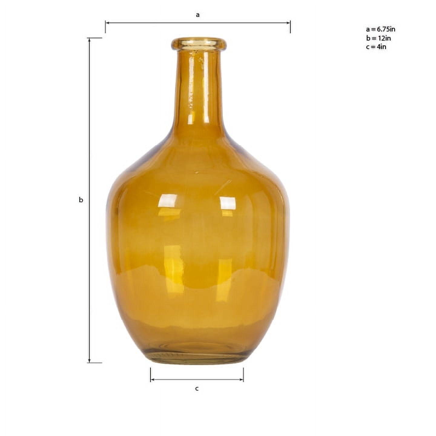 Home Decor Collection 12" High Amber Translucent Glass Indoor Tabletop Vase by Home Decor Collection