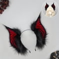 thumbnail image 2 of Hfppkn Plush Bat Ears Headband Gothic Wing Hair Hoop Accessories Red, 2 of 7