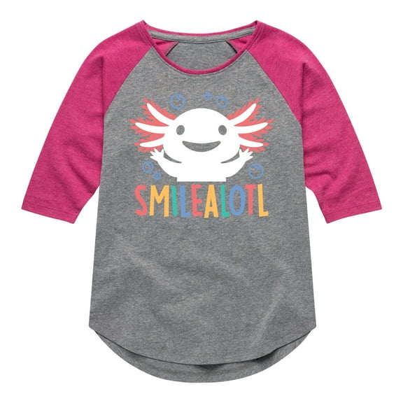 Instant Message - Smilealotl - Toddler & Youth Girls Raglan Graphic T-Shirt