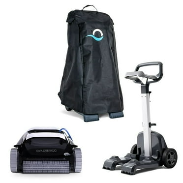 Dolphin Explorer E20 Robotic Pool Vacuum Cleaner up to 33 FT - Premium Bundle with Caddy and Cover