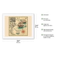 thumbnail image 2 of Marquis de Lafayette 1757-1834 - Trans-Atlantic Map - Vintage Pictorial Map by Lucien Boucher c.1927 - Fine Art Rolled Canvas Print 20in x 26in, 2 of 4