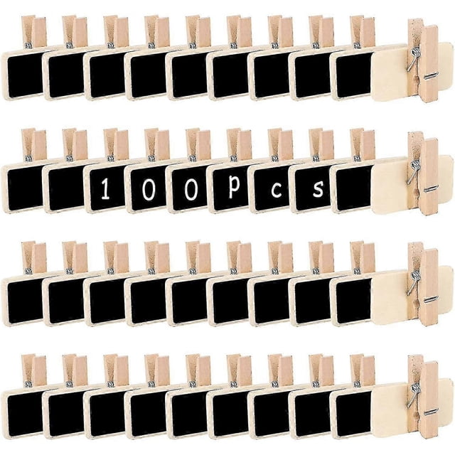 100 Pieces Mini Blackboard, Mini Chalkboard Signs Rectangle Message Blackboard 26s