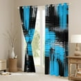 thumbnail image 3 of Manfei Abstract Graffiti Art Black Out Curtains,Oil Painting Curtains Pack of 2 (42x63 Each),Gradient Blue Black Gray Bedroom Curtains For Child,Microfiber Bedroom Decor, 3 of 6