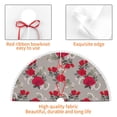 thumbnail image 4 of Rocae Rose Flowers for Christmas Tree Skirt with Pom Pom Trim for Holiday Party for Holiday Home Decor Indoor Outdoor-36", 4 of 7